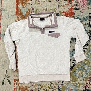 Kids Girls Patagonia Cream Organic Cotton Snap T Pullover Sweatshirt